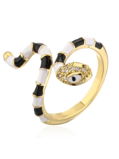 12082 Brass Enamel Snake Vintage Band Ring
