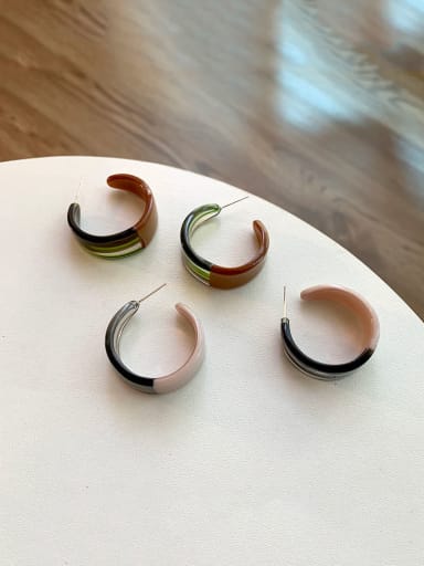 Resin Geometric Vintage Hoop Earring/Multi-color optional