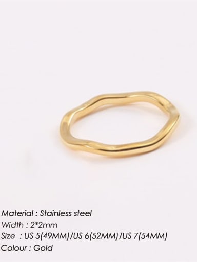 2MM gold FB36671 Stainless steel Geometric Minimalist Stackable Ring