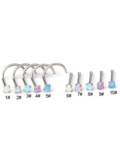 custom Stainless steel Opal Geometric Cute Nose Studs(Single Only One)