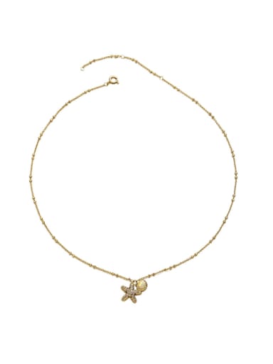 Brass Cubic Zirconia Star Hip Hop Necklace