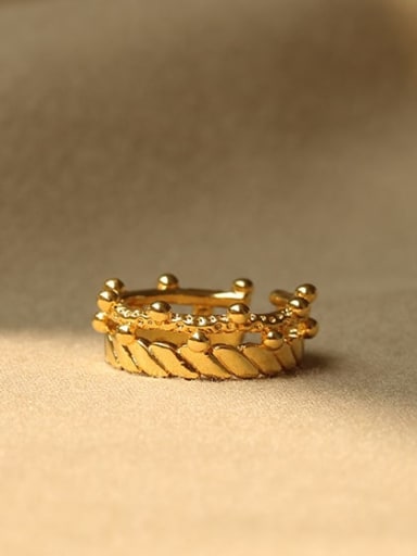 Brass Geometric Vintage Stackable Ring