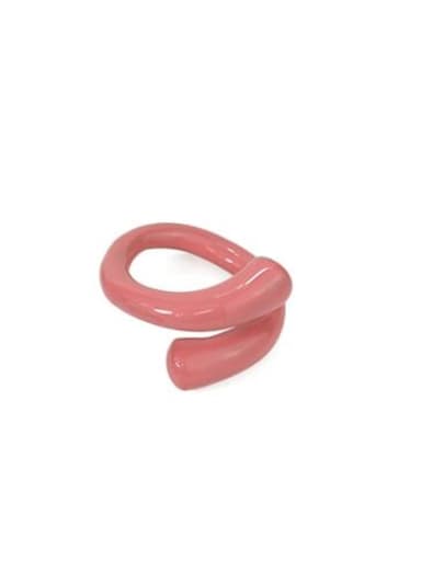 Pink Ring Zinc Alloy Enamel Irregular Vintage Band Ring