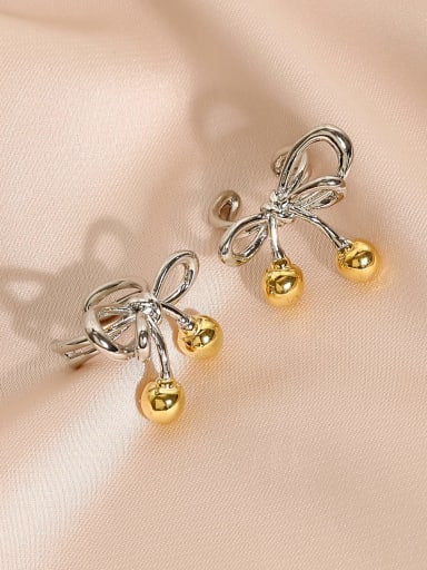 Brass Bowknot Minimalist Clip Earring