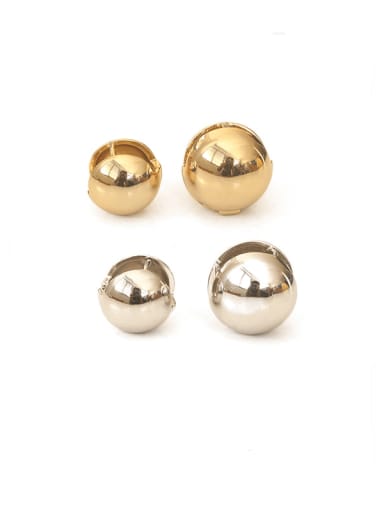 Brass Smooth Bead Ball Vintage Stud Earring