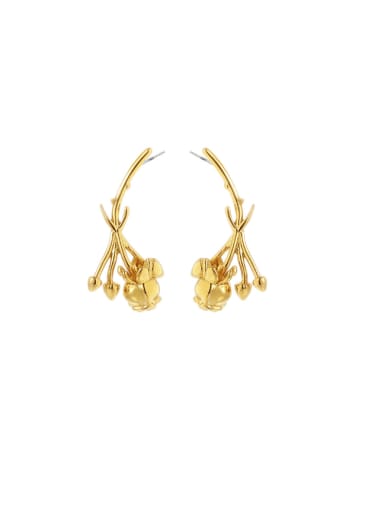 custom Brass Rosary Hip Hop Stud Earring