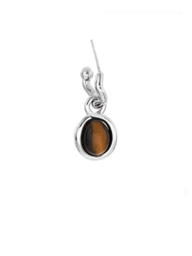 Option 1 is only available for sale Brass Tiger Eye Geometric Vintage Drop Earring