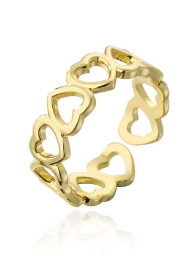 12258 Brass Cubic Zirconia Heart Vintage Band Ring