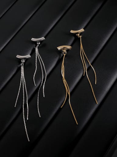 Brass Tassel Minimalist Threader Earring