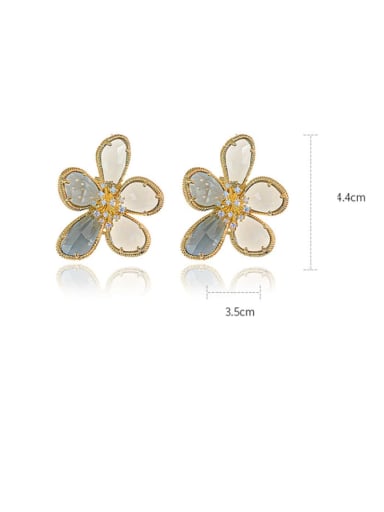 Alloy   Glass stone Flower Minimalist Stud Earring