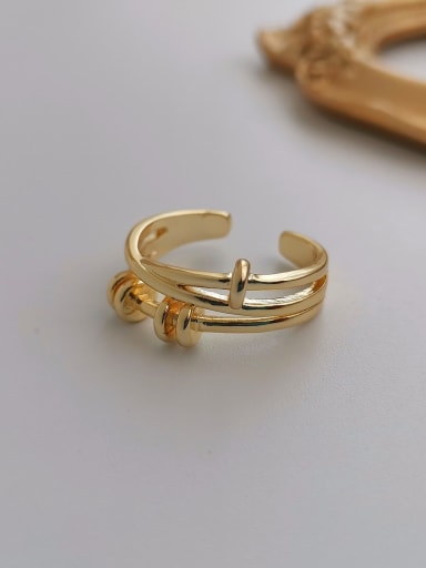 Copper Geometric Nail shape Trend Stackable Fashion Ring