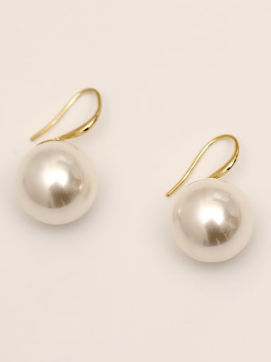 Brass Imitation Pearl Geometric Minimalist Hook Trend Korean Fashion Earring