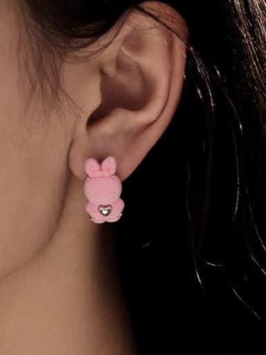 Brass Hairball Rabbit Cute Single Earring(Single-Only One)