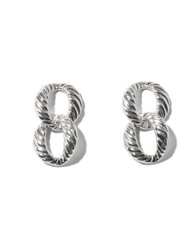 Brass Number Vintage Stud Earring