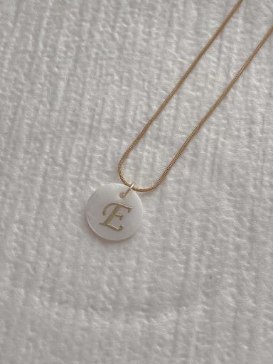 E Letter Pendant Necklace Stainless steel Shell Letter Minimalist Necklace