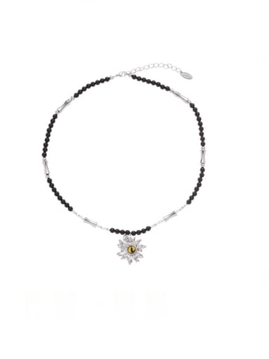 Brass Bead Flower Hip Hop Beaded Necklace
