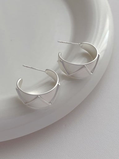 Q61 white gold Earrings Brass Geometric Minimalist Stud Earring