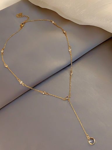 Zinc Alloy Crystal White Locket Classic Lariat Necklace