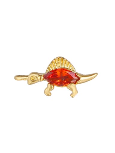 Bright red (gold) Brass Cubic Zirconia Multi Color  Dragon Cute DIY Charms