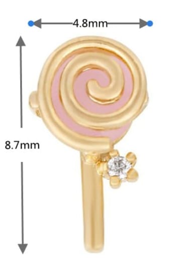 Ring lollipop Brass Cubic Zirconia Multi Color Irregular Cute Stud Earring