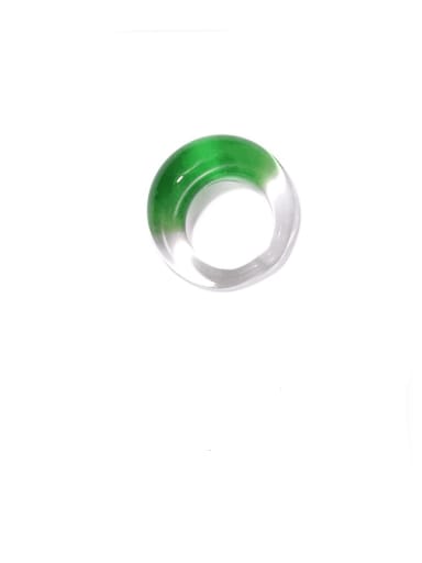 Green ring Millefiori Glass Multi Color Round Artisan Band Ring