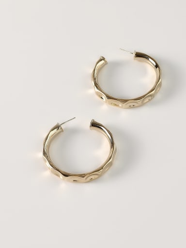 14k Gold [large 4.5cm] Brass Geometric Minimalist Hoop Trend Korean Fashion Earring