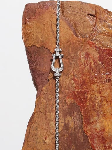 Brass Rhinestone Hollow Geometric Vintage Necklace