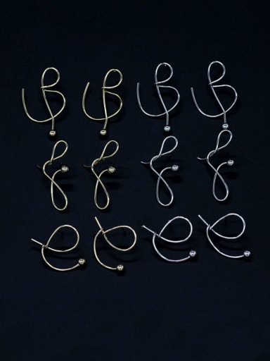 Copper Letter Minimalist Drop Trend Korean Fashion Earring