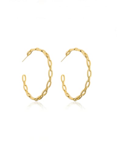 Brass Geometric Minimalist C Shape Hoop Earring