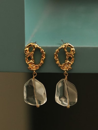 Brass Geometric Vintage Drop Earring
