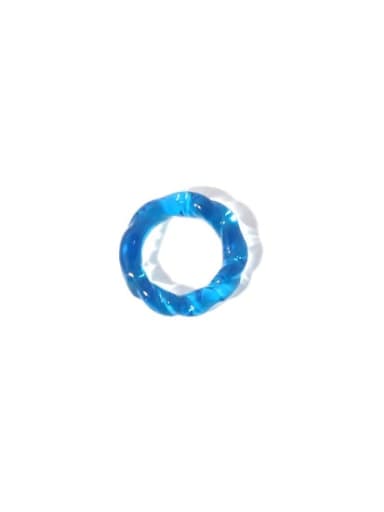 Miami blue Millefiori Glass Geometric Personality color translucent Twisted Ring