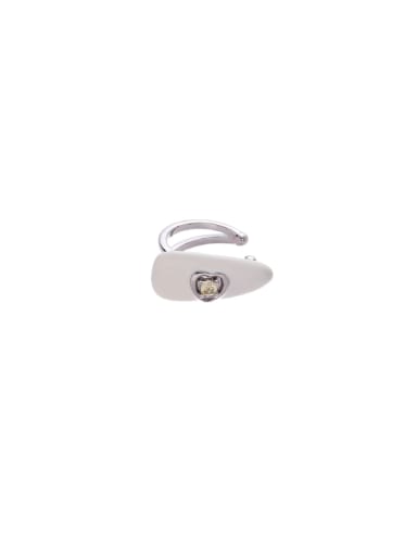 white drip oil--Single Brass Enamel Geometric Cute Single Ear clip