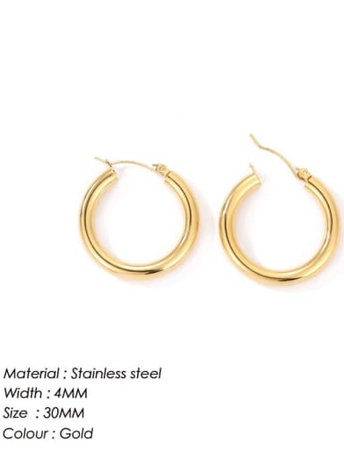 30MM Golden YE35957 Stainless steel Geometric Minimalist Hoop Earring