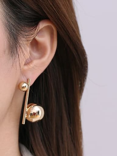 Brass Bead Ball Vintage Stud Earring