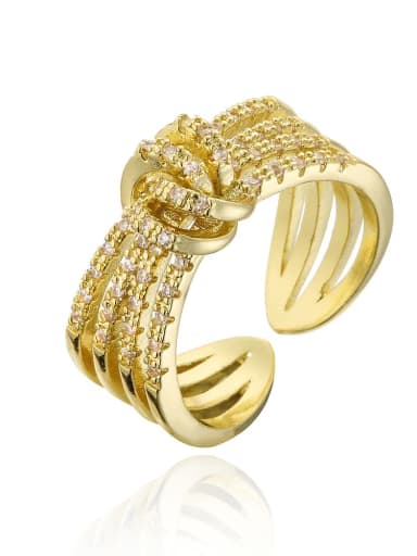 12242 Brass Cubic Zirconia Geometric Vintage Stackable Ring