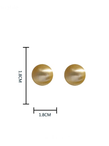 16k gold [mosquito coil holder] Brass Smooth Round Ball Minimalist Clip Earring