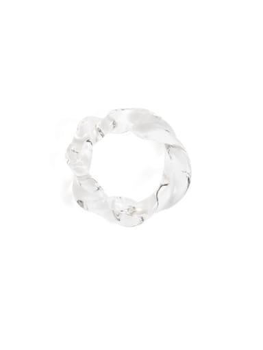 Transparent ring Hand Glass  Geometric Minimalist Band Ring