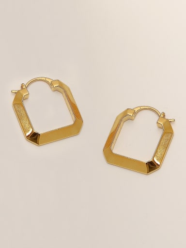 Brass Hollow Geometric Minimalist Stud Trend Korean Fashion Earring
