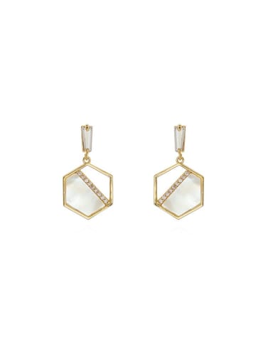 Copper Shell Geometric Dainty Drop Trend Korean Fashion Earring