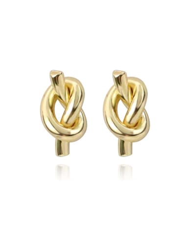 Brass Geometric knot Minimalist Stud Earring