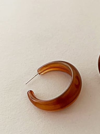 Alloy Resin Geometric Personality C shape Vintage Hoop Earring