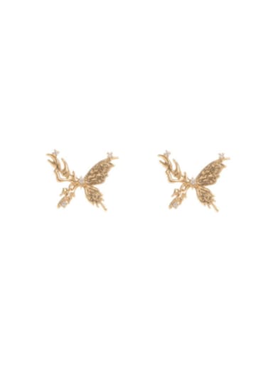 Butterfly earrings pair Brass Hollow  Butterfly Minimalist Necklace