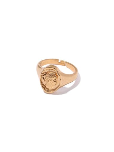 2 (No. 6 ring) Brass Hollow Geometric Vintage Band Ring