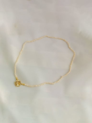 Brass Imitation Pearl Flower Dainty Trend Korean Fashion Necklace
