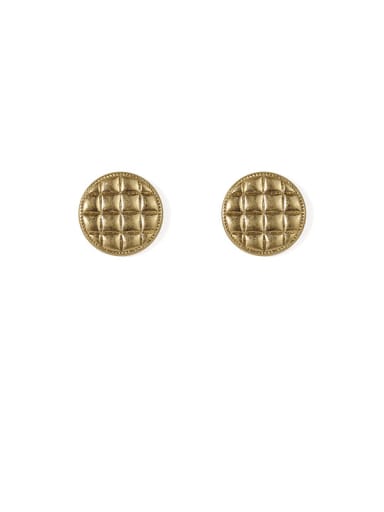 Brass Geometric Vintage Stud Earring (Sanding Effect)