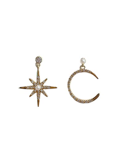 Mixed Metal Freshwater Pearl White Star Classic Drop Earring