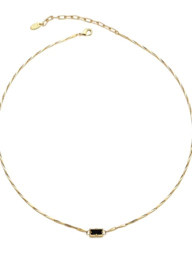 Zircon necklace Brass Cubic Zirconia Black Heart Trend Necklace