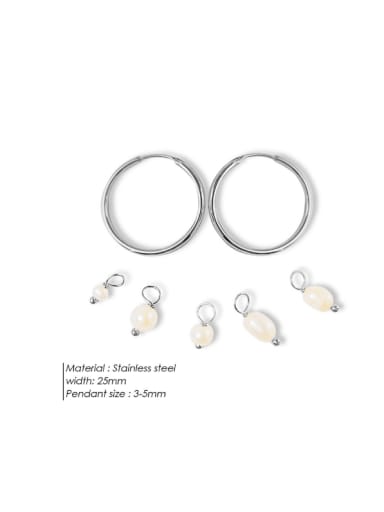 Stainless steel Imitation Pearl Geometric Minimalist Huggie Earring