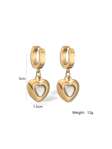 44935 Titanium Steel Heart Minimalist Huggie Earring