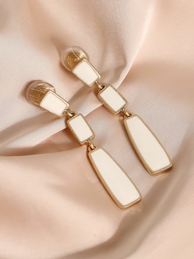 Shajin beibai [ear clip] Brass Enamel Geometric Vintage Clip Earring